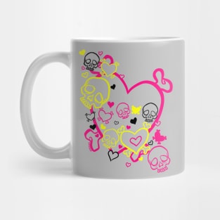 Heart Skull Swirl (Dark Version) Mug